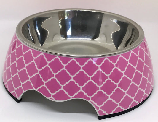 Chic Pink Pet Bowls – Non-Slip Stainless Steel Feeder for Cats & Dogs