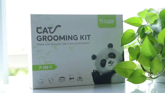 Panda-Themed Grooming Kit – 7-in-1 Home Spa Set for Cats & Small Dogs